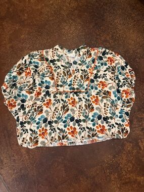 entro Multicolor Botanical Print Tiered Women's Blouse